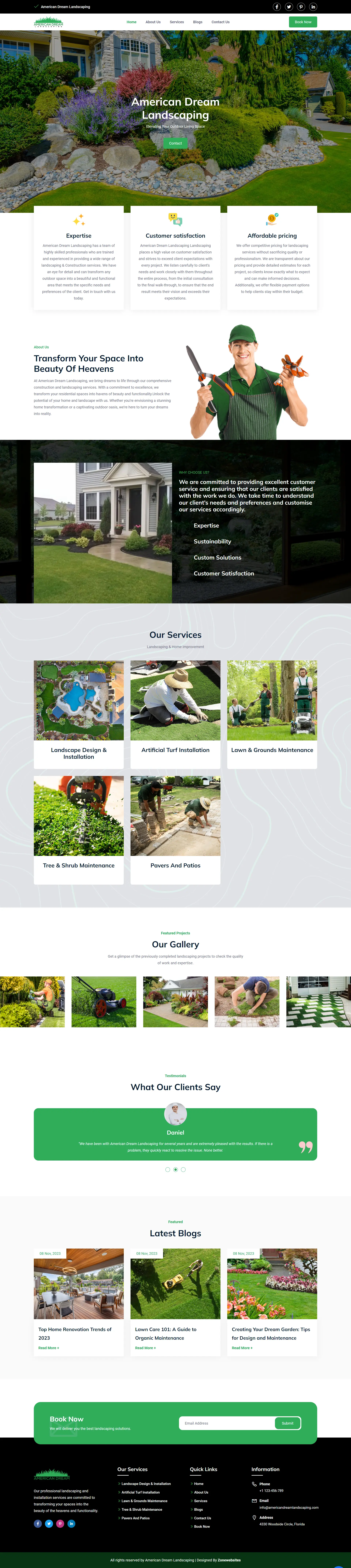 Construction and Landscaping Services Website Template