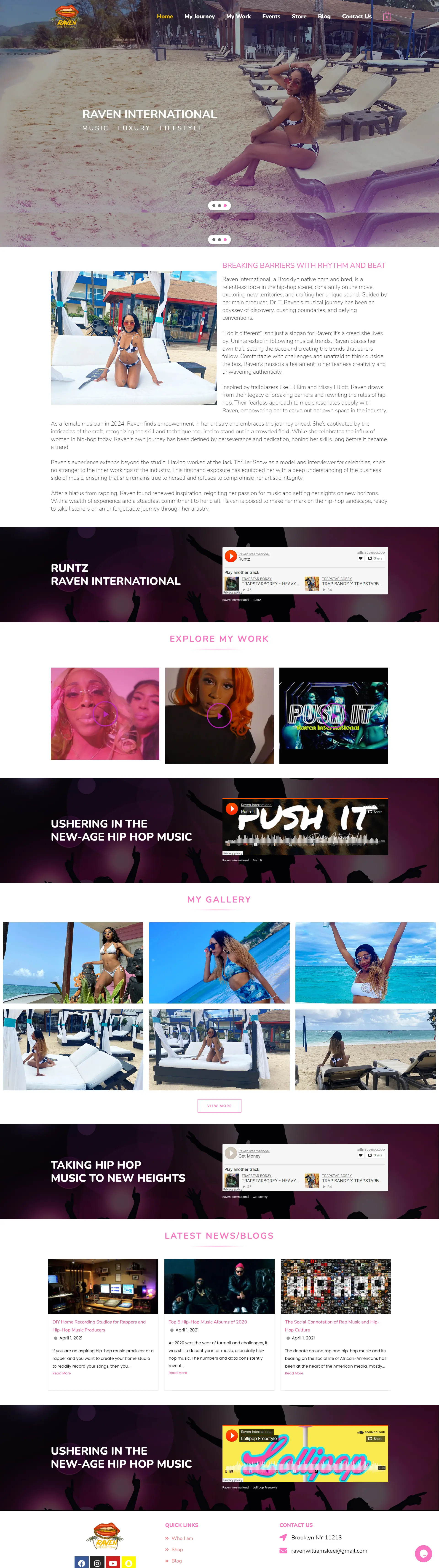 Music Band and Musician Website Layout