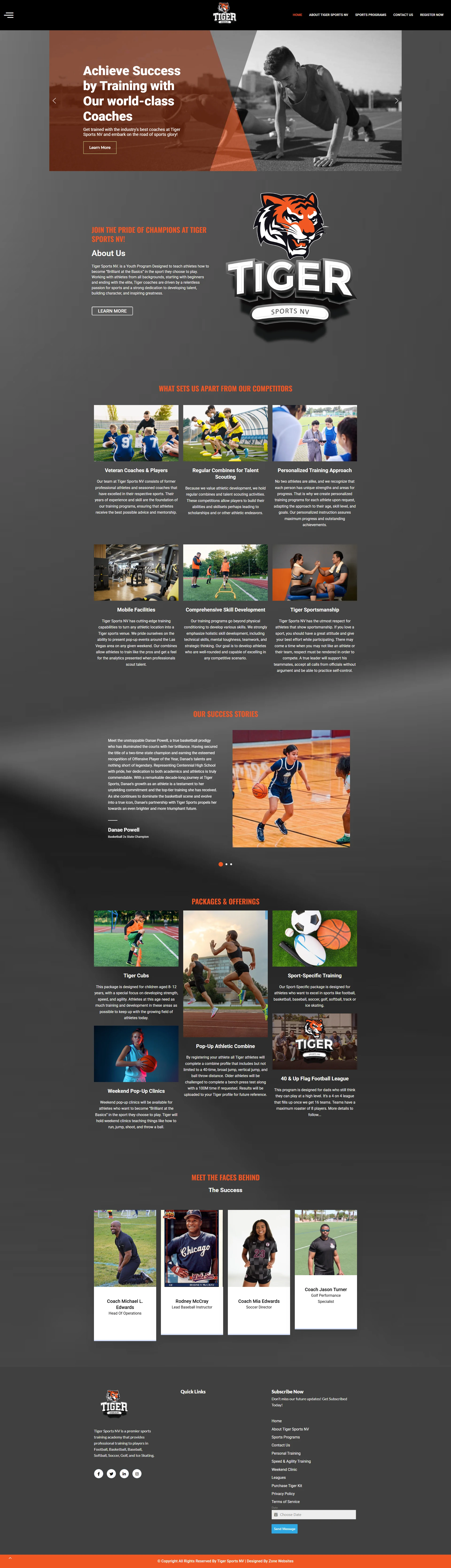 User-Friendly Sports Training Academy Website Template