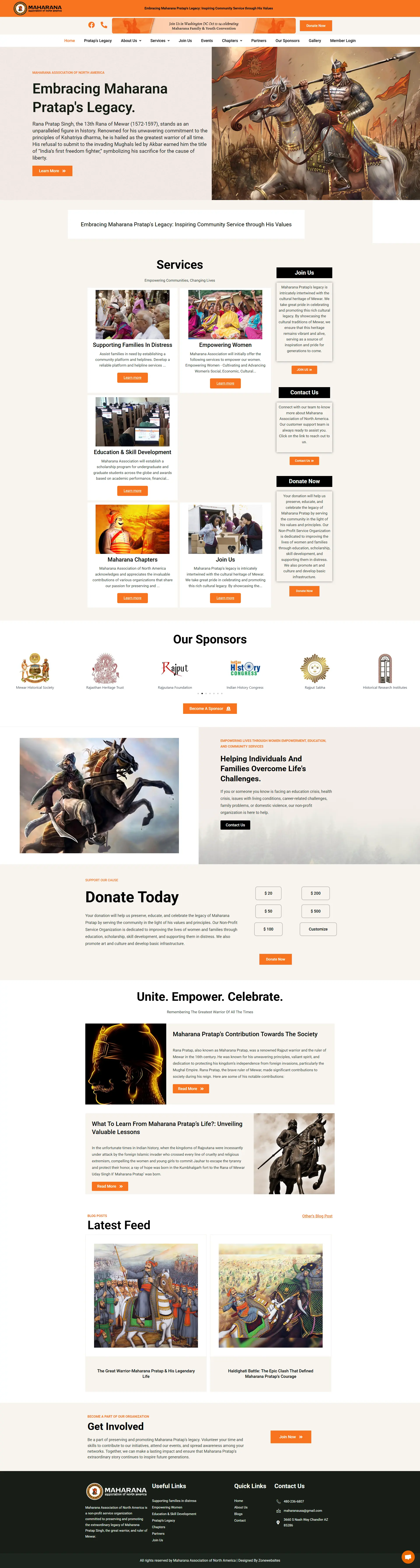 maharana pratap ngo website homepage
