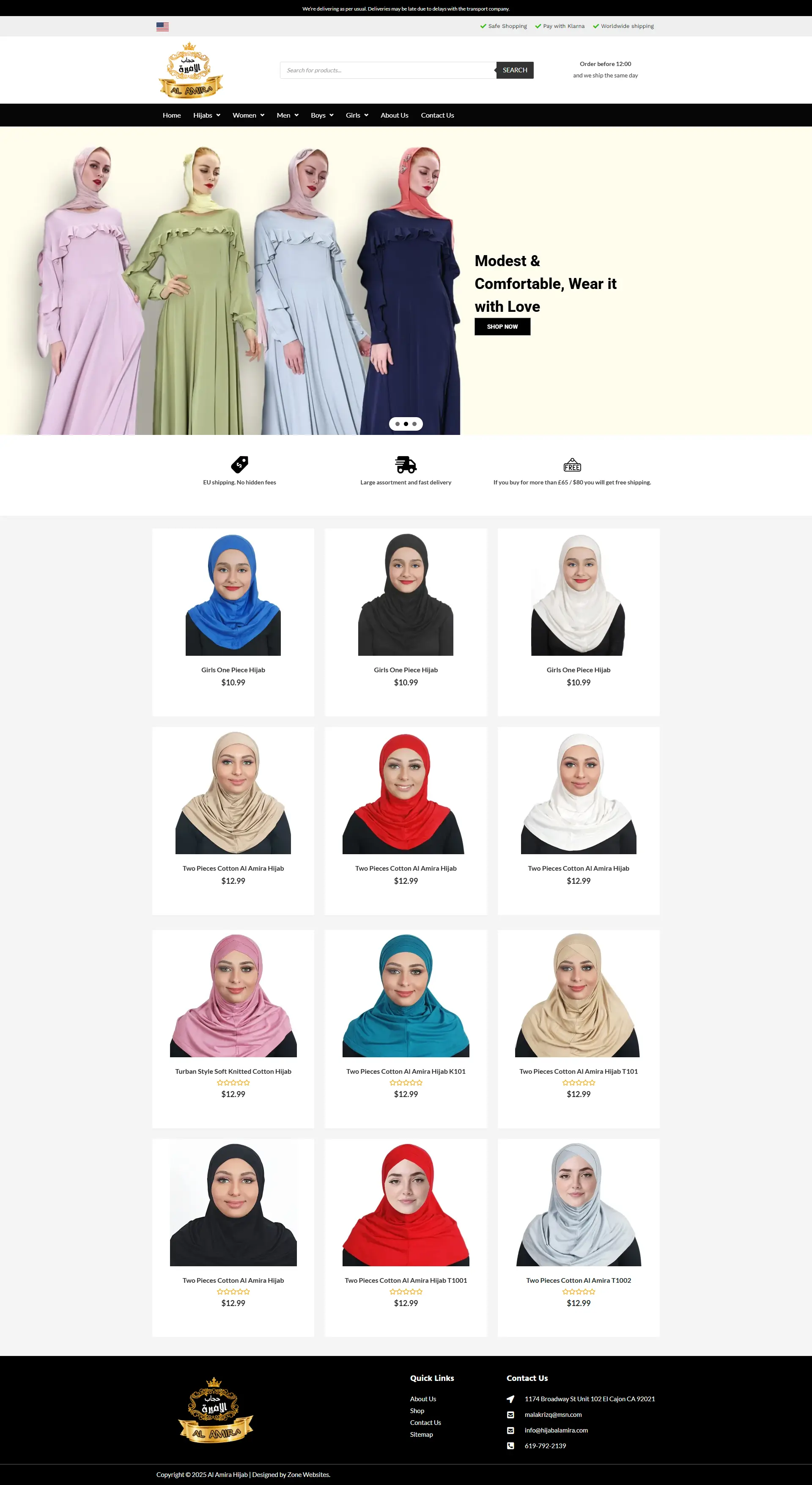 hijab store homepage