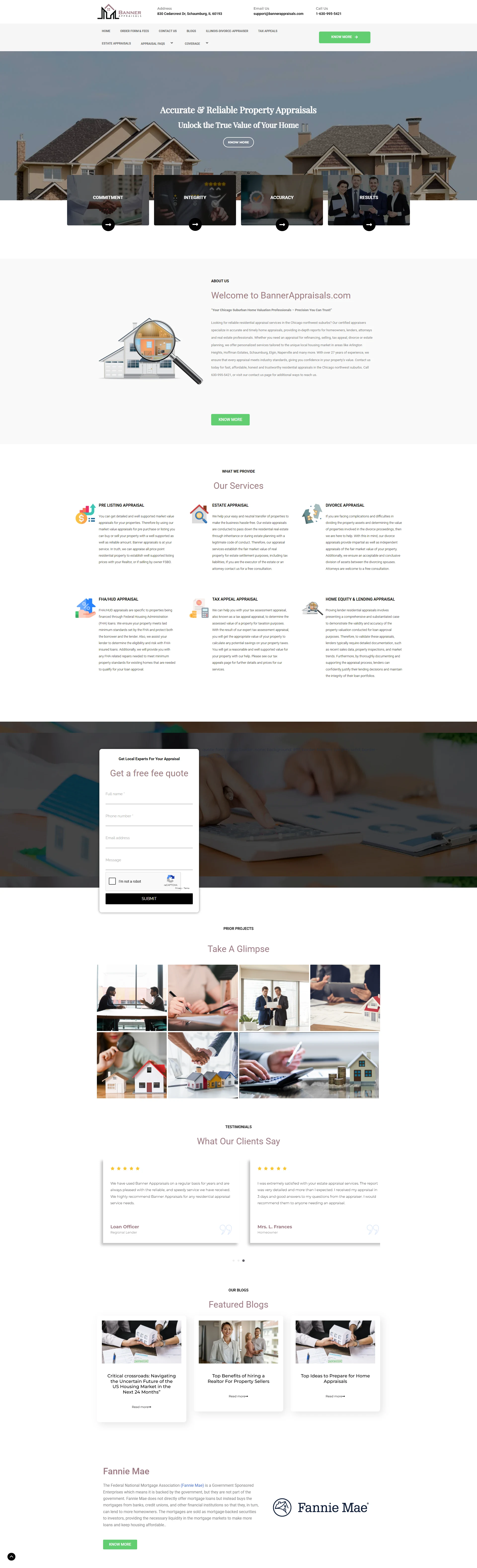 Stunning Property Appraisal Services Website Layout