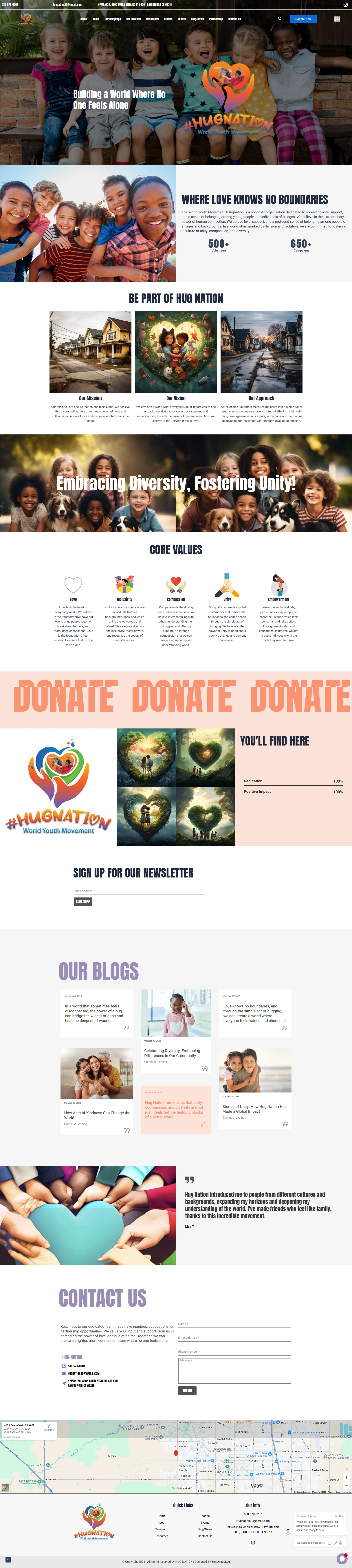 Unique Website Layout for Non-Profit Organizations