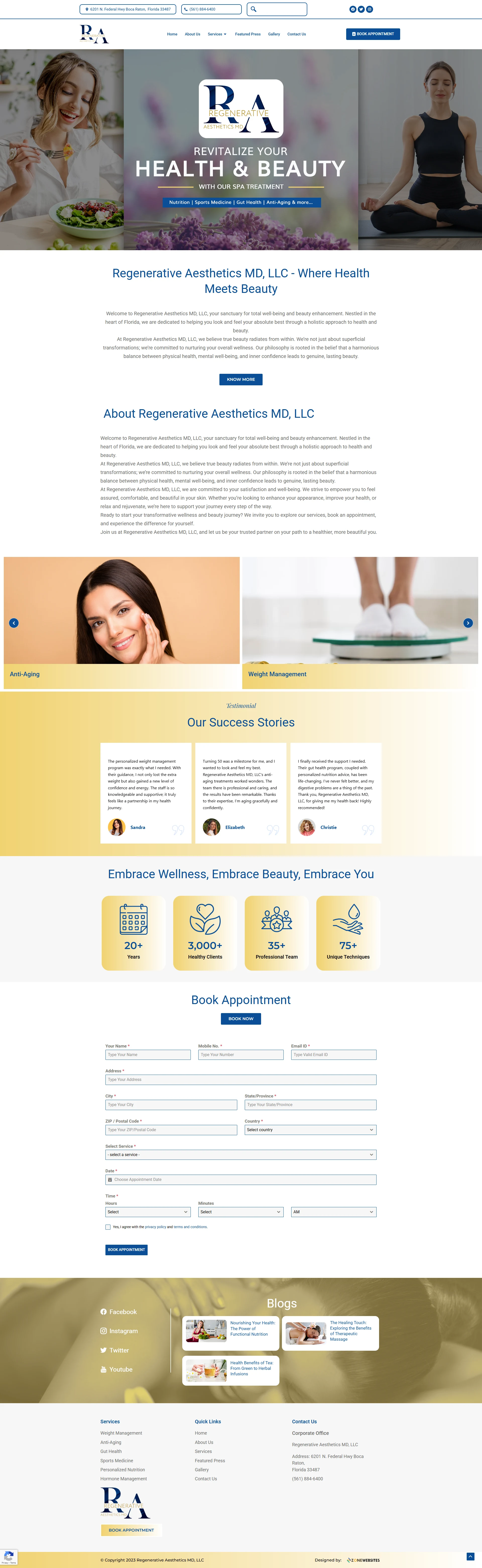 Website Template for Health and Beauty Spa Treatment