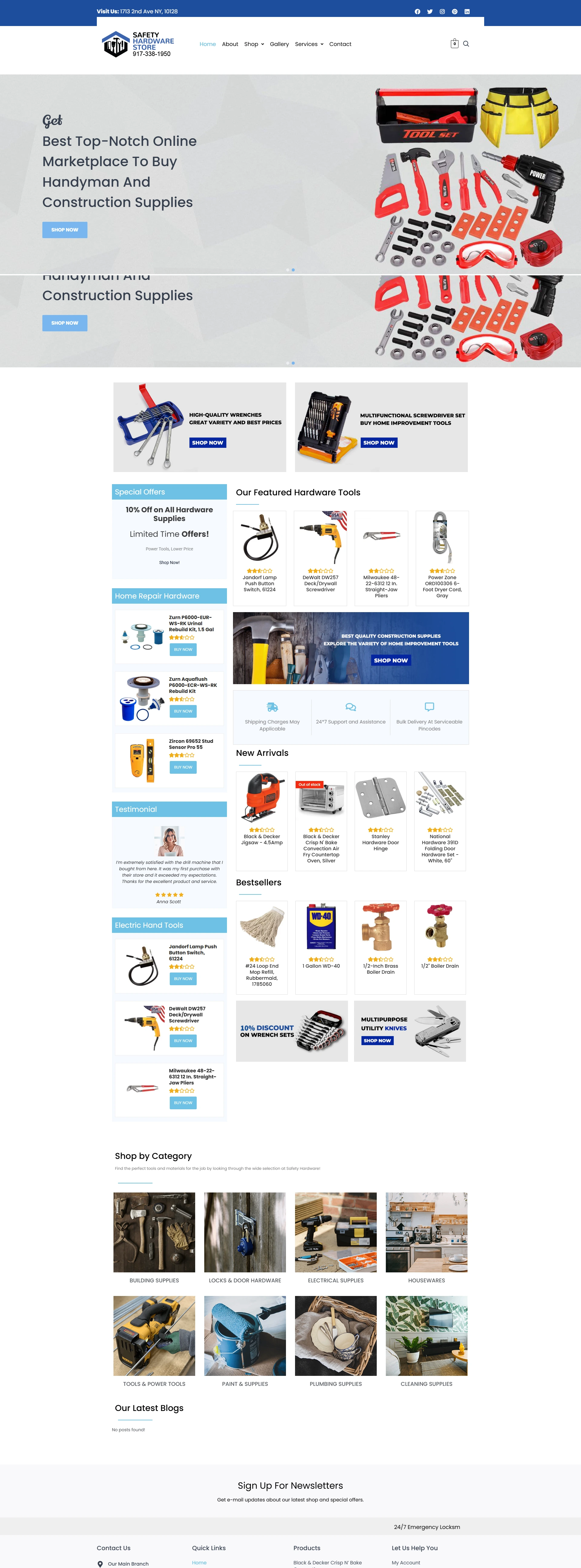 Website Theme for Hand Tools and Hardware Accessories