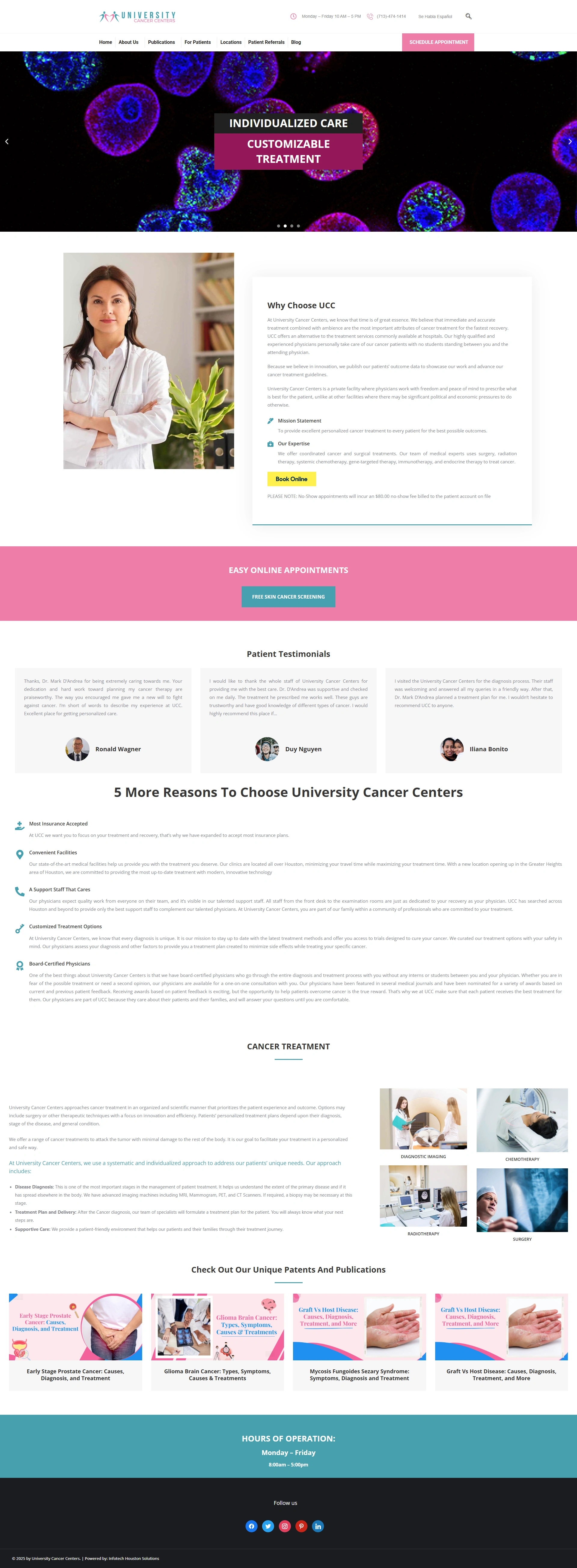 Cancer Medical Treatment Services Website Template