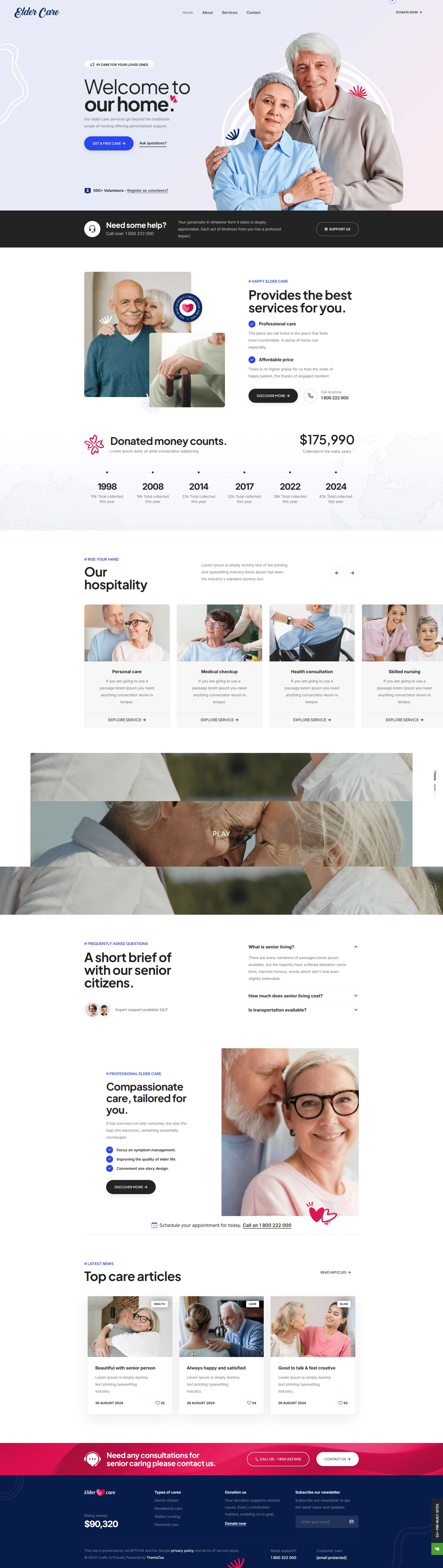 High-Quality Website Template for Elder Care Services